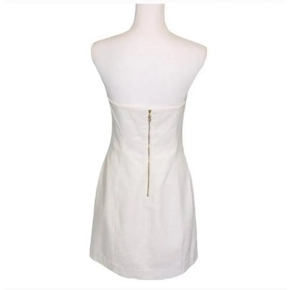 Lilly Pulitzer Tansy White Strapless Textured Dress Zipper Resort Size 10 - Picture 2 of 13